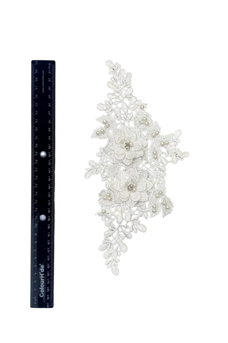 3D Pearl Bling Motif- White