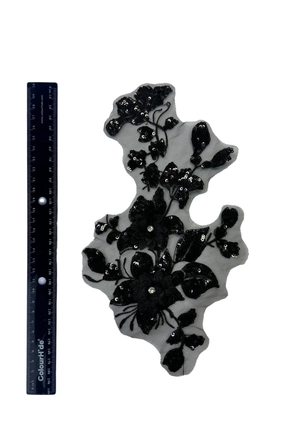 Sequin Black Flower