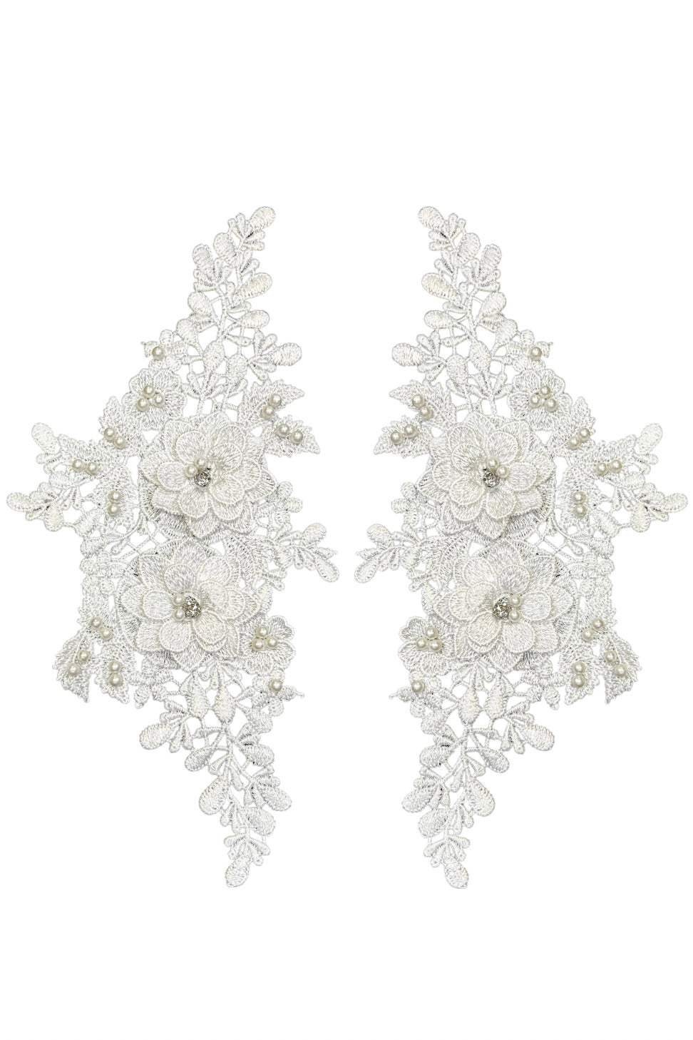 3D Pearl Bling Motif- White