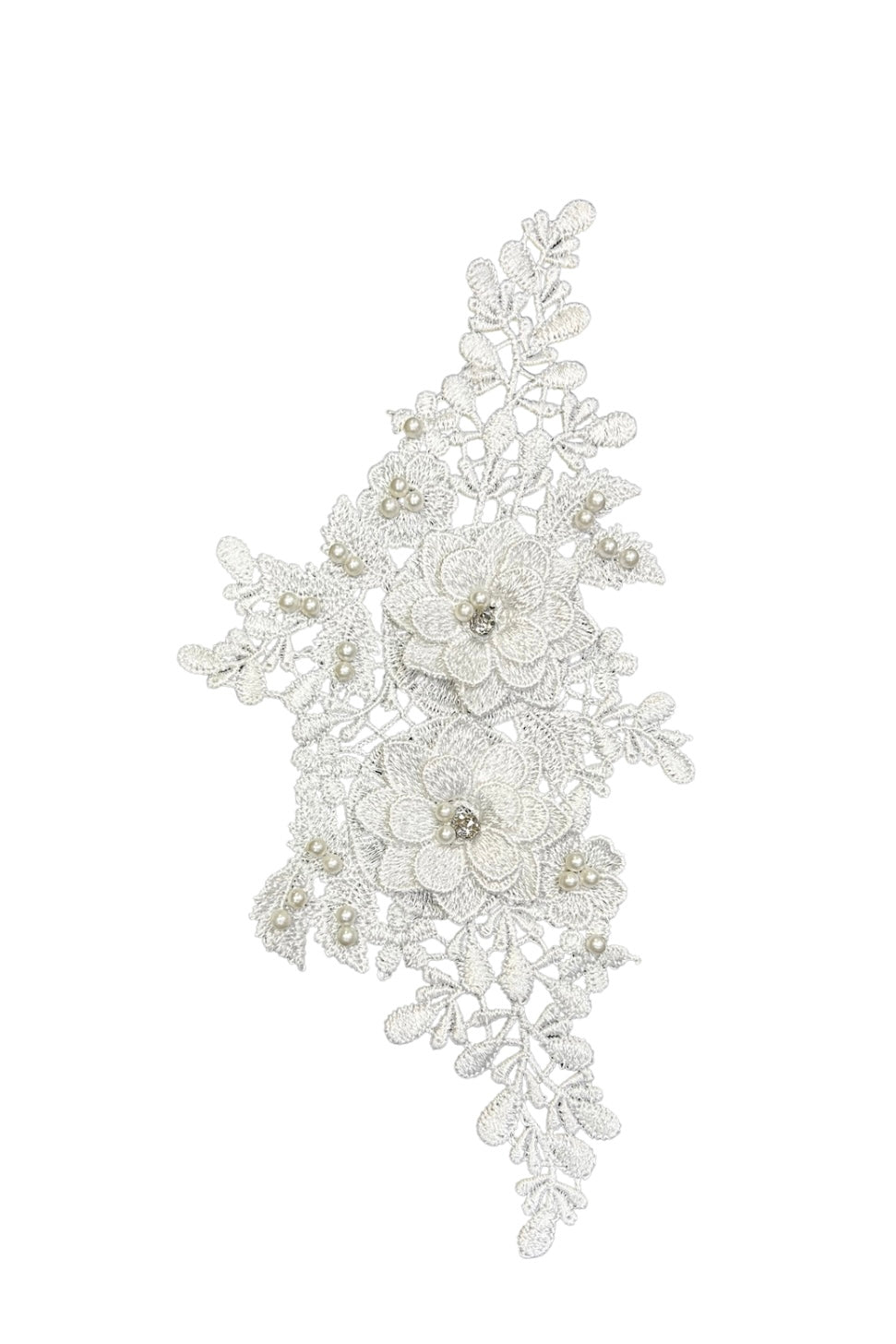 3D Pearl Bling Motif- White
