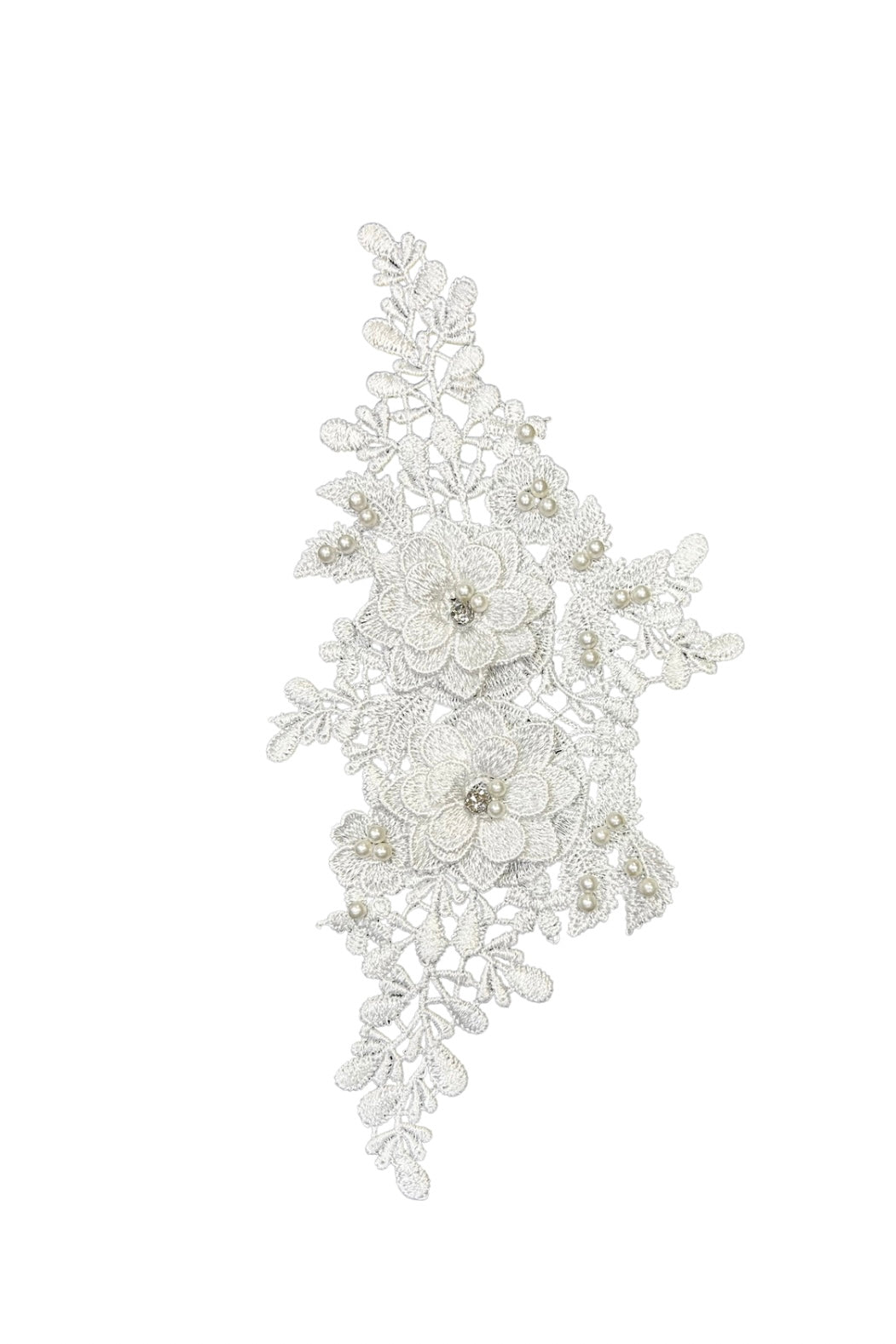 3D Pearl Bling Motif- White