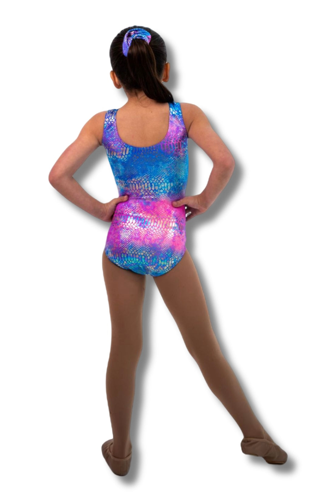 Ava Leotard - Pink/ Blue Reptile