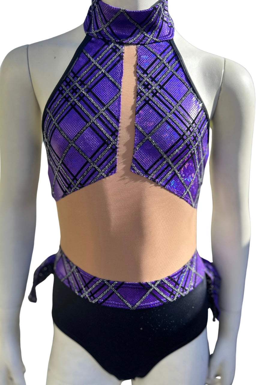 Girls 10- Black and Purple Tartan Costume