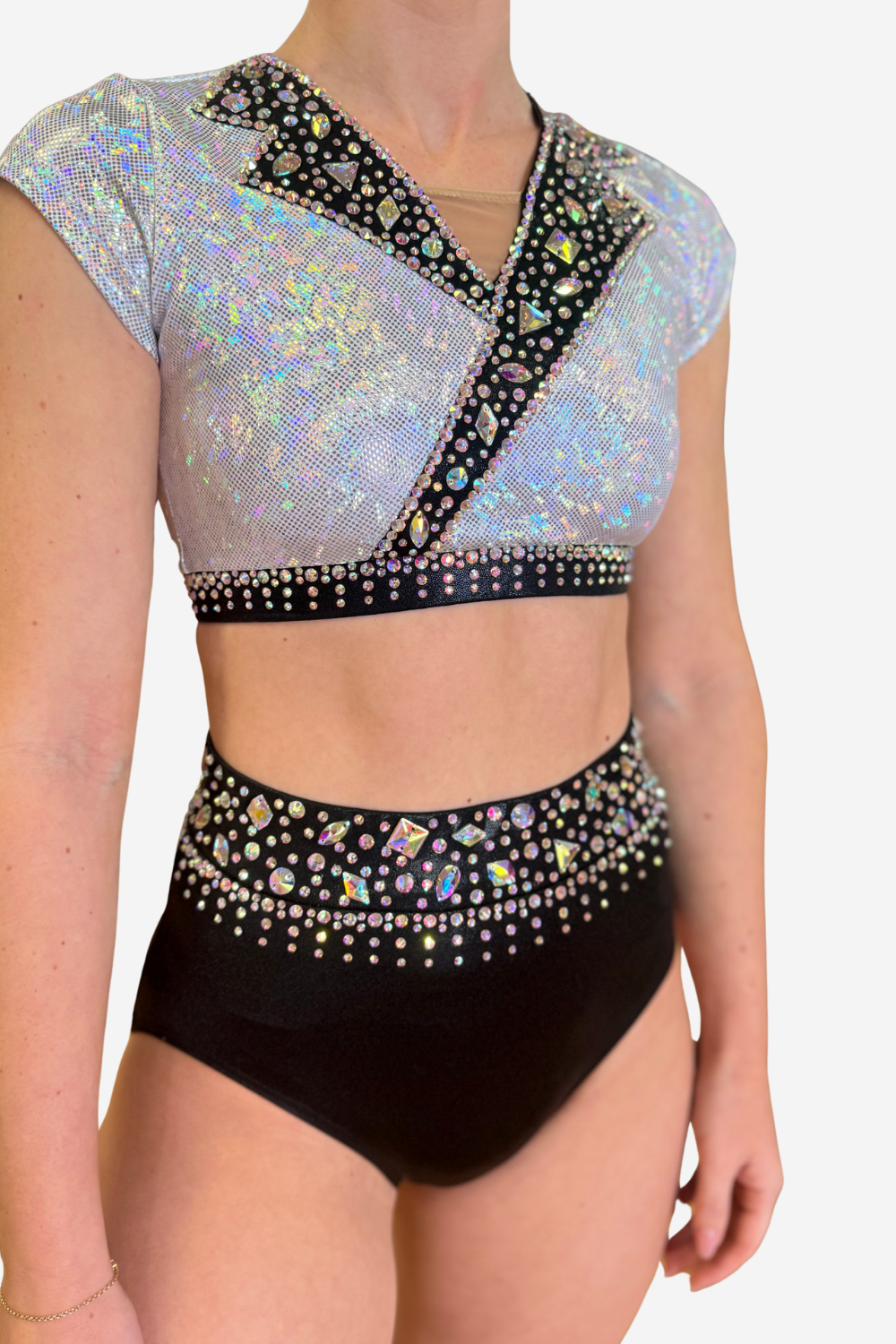 Black and silver 2 piece- Ladies small