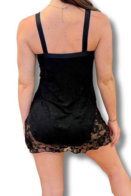 Julie Leotard with Lace Dress