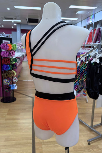 Girl 10 Orange/Black two piece