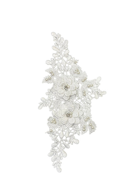 3D Pearl Bling Motif- White