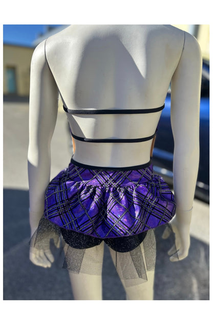 Girls 10- Black and Purple Tartan Costume