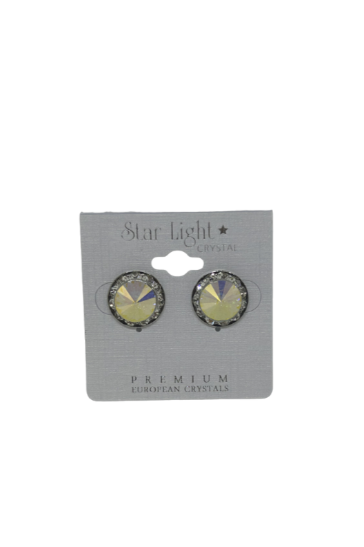 Crystal and Crystal AB Clip-on Earrings