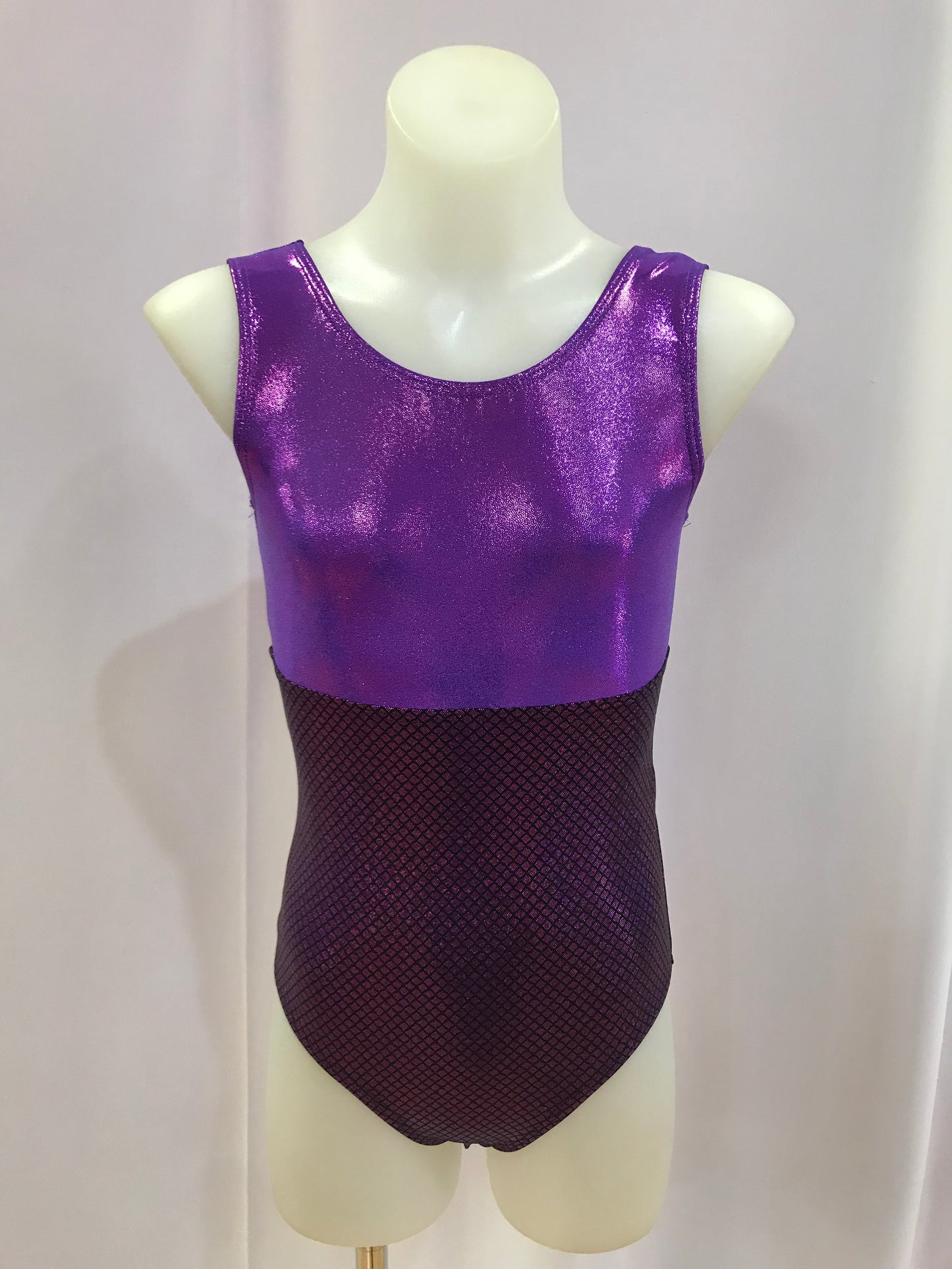 Two Tone Gym Leotard Purple/ Diamanté Activator