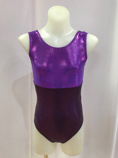 Two Tone Gym Leotard Purple/ Diamanté Activator