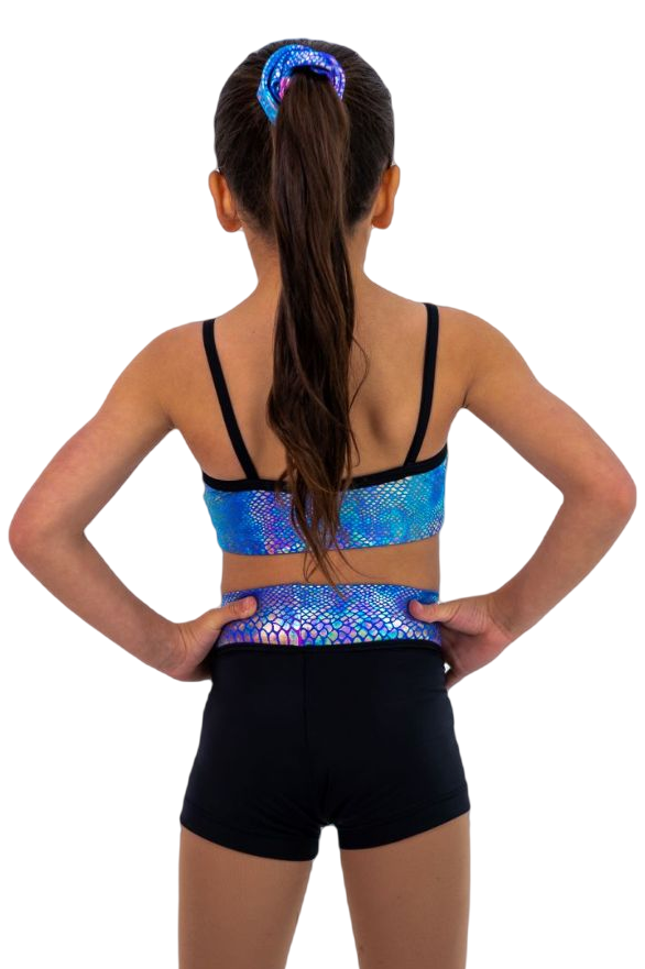 Amelia Crop - Pink/ Blue Reptile