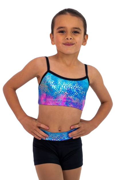 Amelia Crop - Pink/ Blue Reptile
