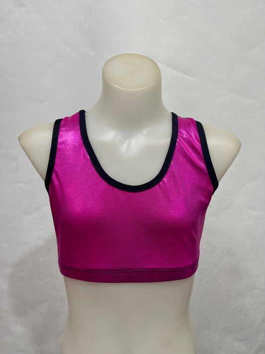 Mesh Sports Back Crop - Hot Pink