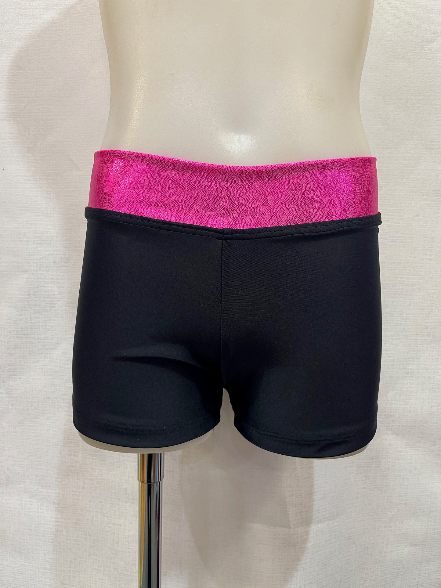 Straight Band Shorts- Pink / Black